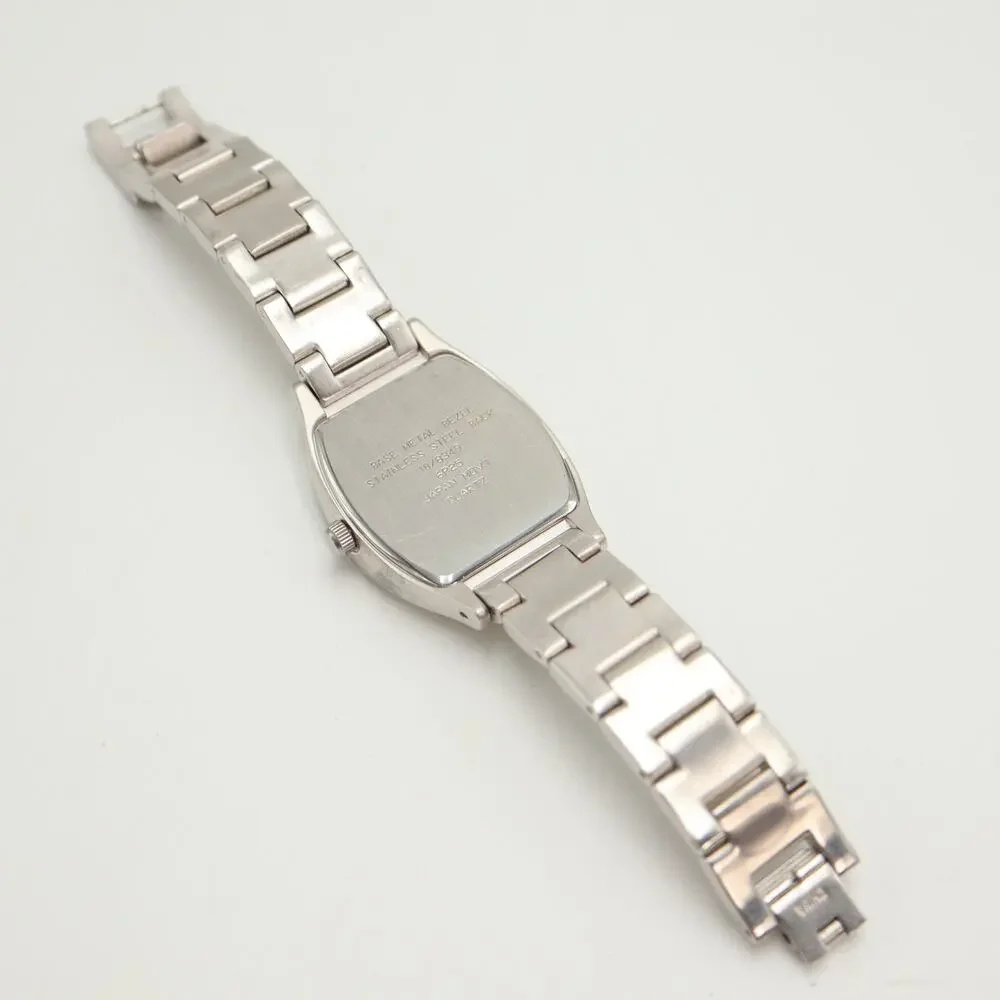 Anne Klein 31mm Barrel Silver Tone Womens Watch Day Date Bracelet w New Battery
